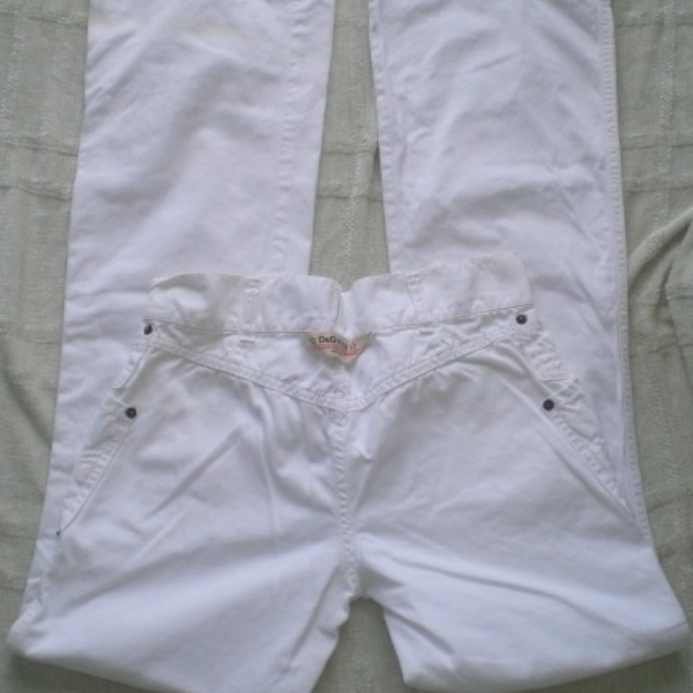 Dolce & Gabbana white boot cut denim designer cotton jeans pants 27